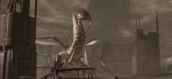 Den här harvestern kommer ifrån Mass Effect 2 och syns på Tuchanka under Rite of Passage för Grunt.