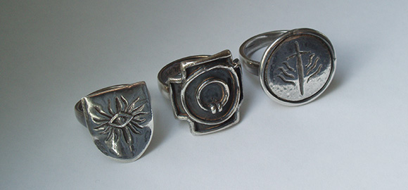 These are the three finished rings. 