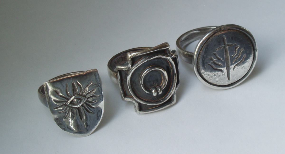 These are the three finished rings.