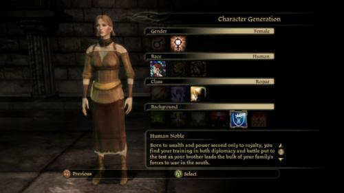 Character Creation select class